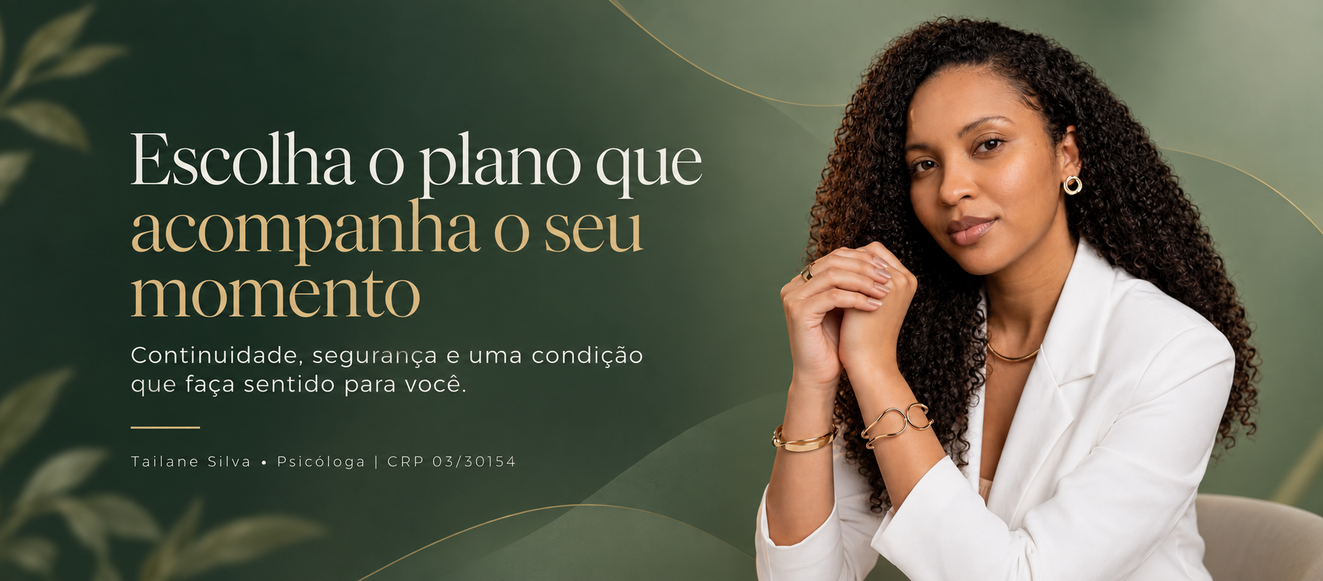 Tailane Silva, psicóloga, apresentando opções de acompanhamento psicológico